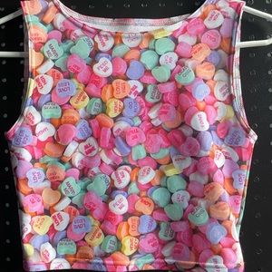 Blackmilk Candy Hearts Wifey Crop Top size S